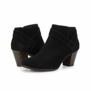 Koolaburra By UGG Boots Womens Sz 11 Amalea Block Heels Side Zip Bootie Black